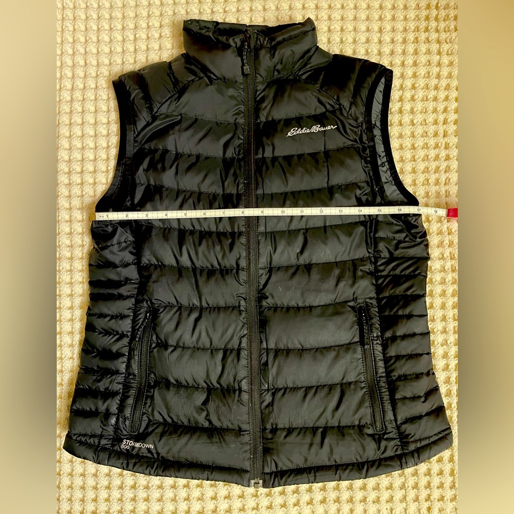 Eddie Bauer First Ascent 800 Stormdown Black Puffer Vest.